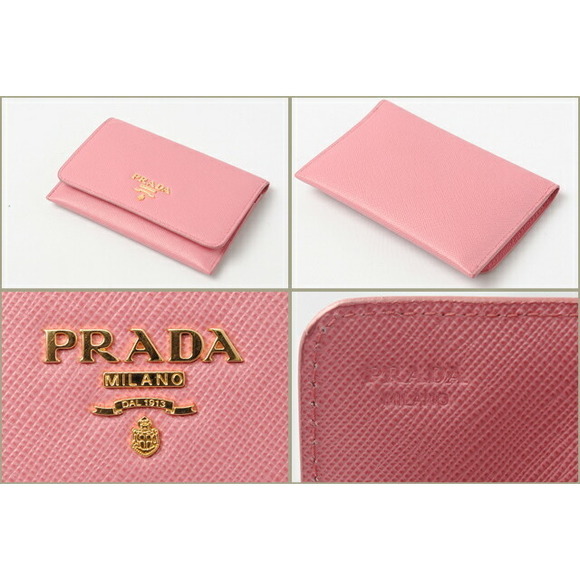 Prada Card Metal Pink Saffiano Case Bag - Picture 1 of 4